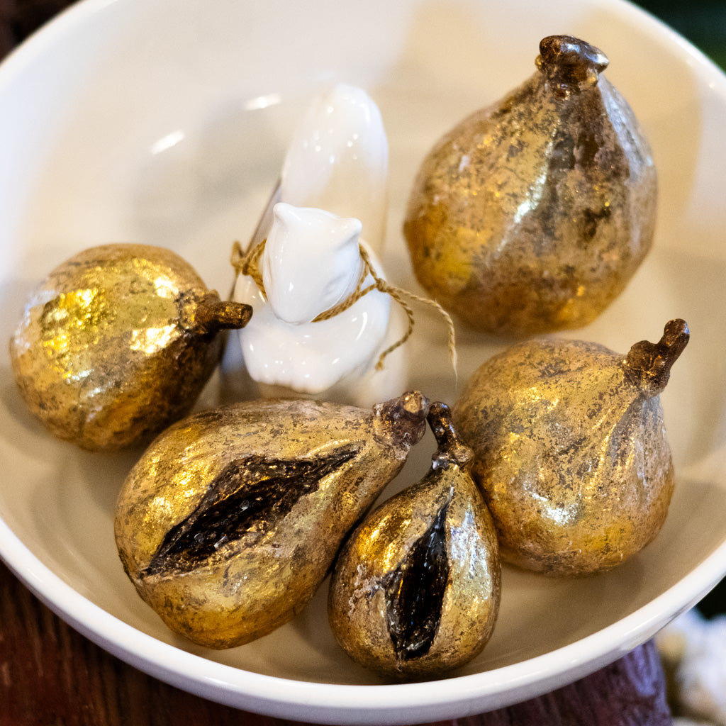 Gold-Finish Resin Figs, Set of 5