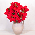 Faux Red Poinsettia Bush