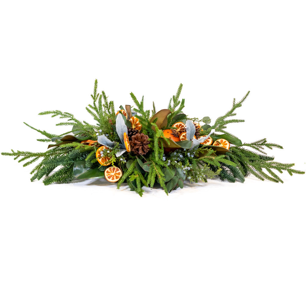 Orange Grove Evergreen Centerpiece