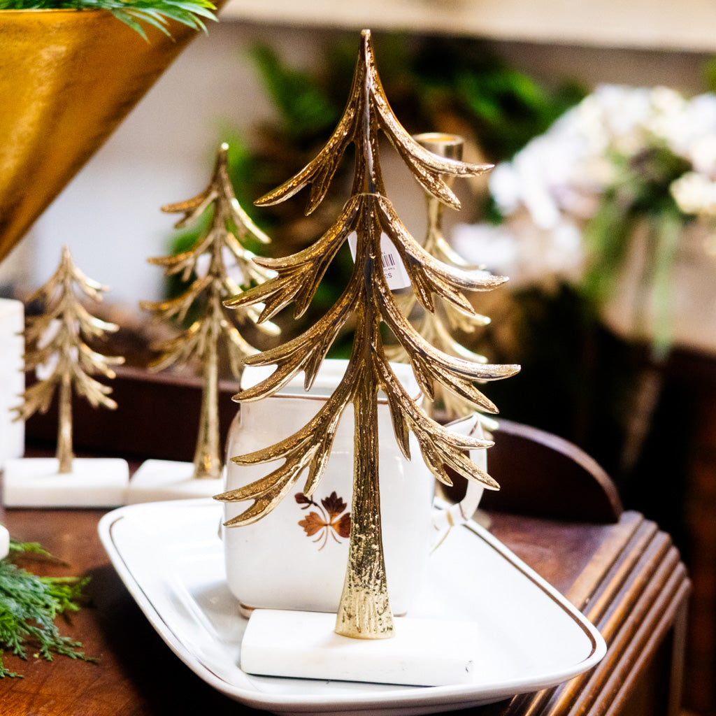 Tall Gold Tree on Marble Base