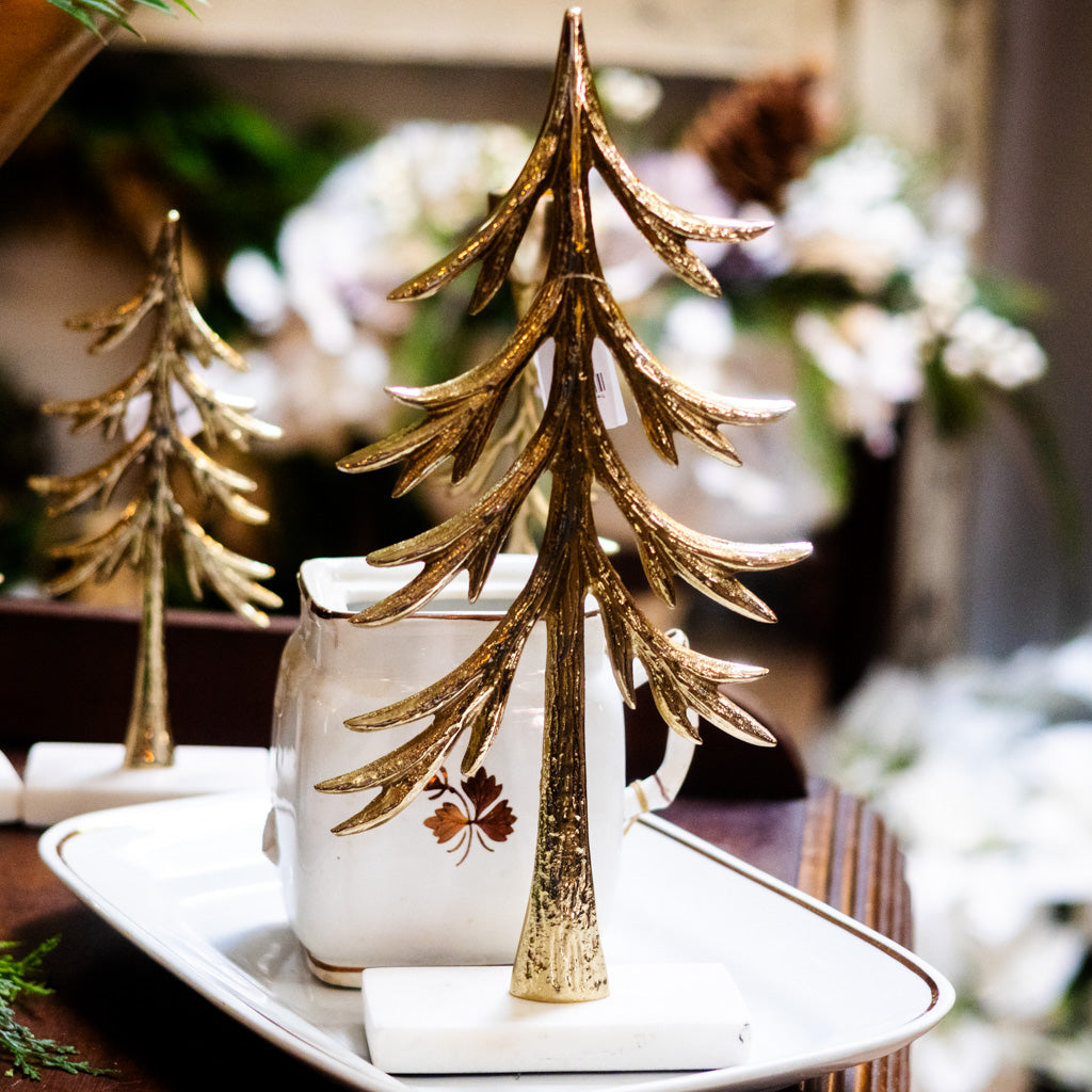Tall Gold Tree on Marble Base