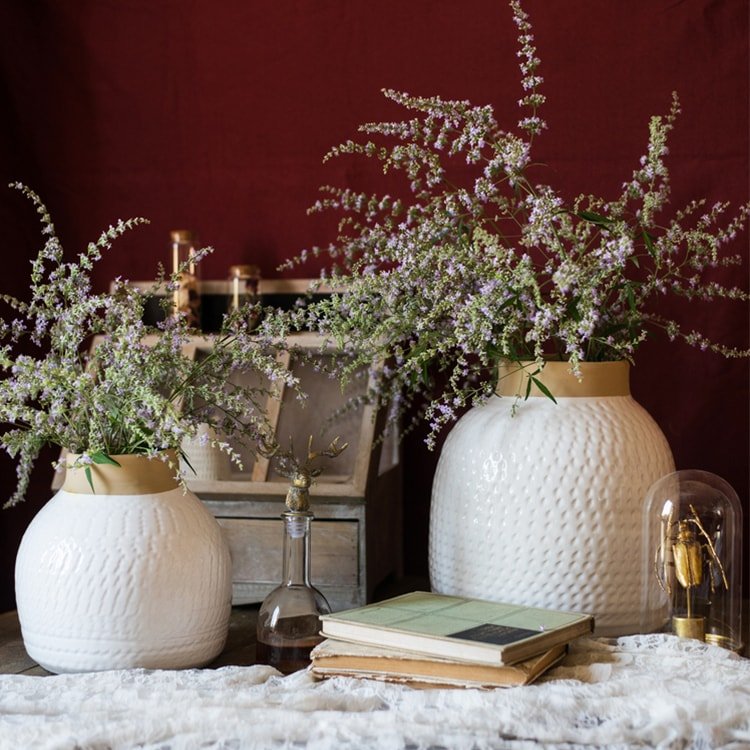 White Glazed Ceramic Vase