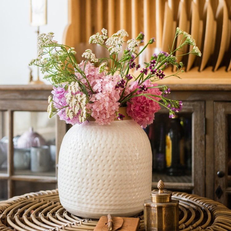 White Glazed Ceramic Vase