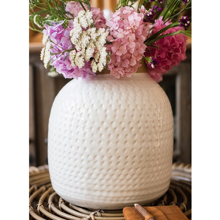 White Glazed Ceramic Vase
