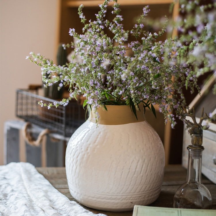 White Glazed Ceramic Vase