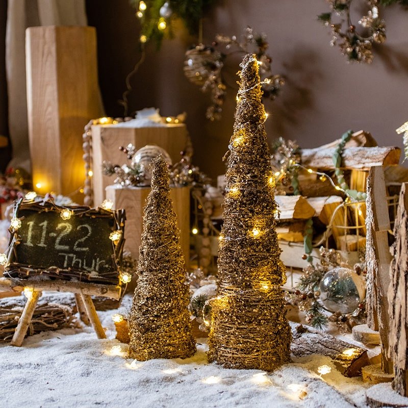Gold Rattan Tabletop Tree