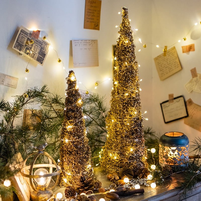 Gold Rattan Tabletop Tree