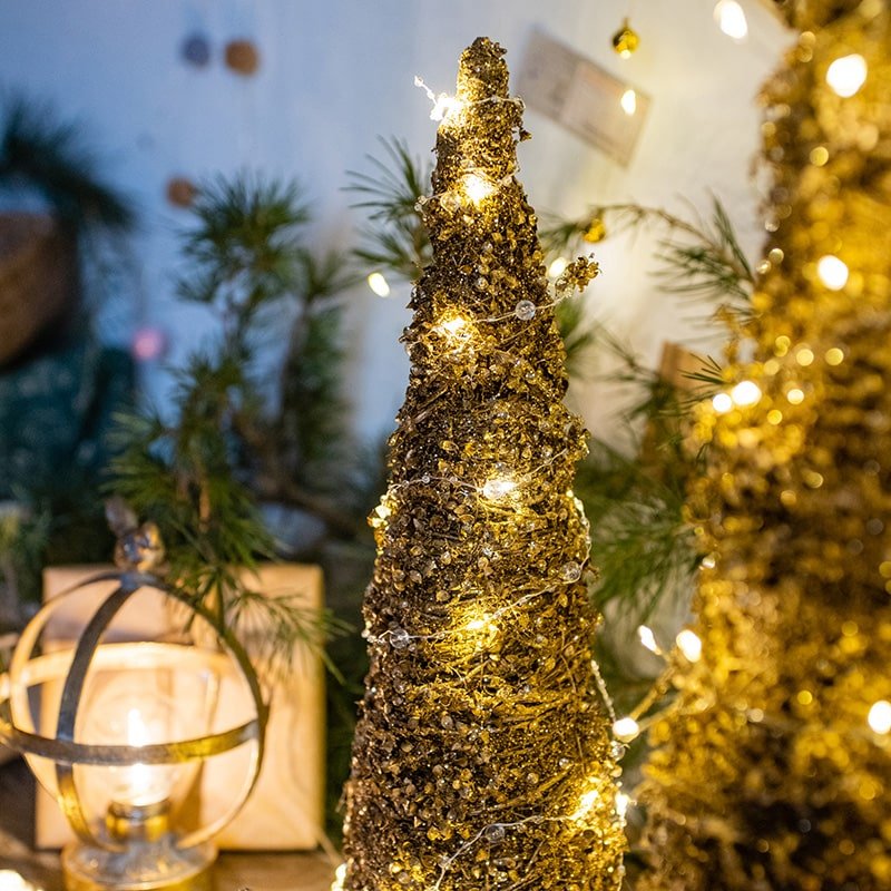 Gold Rattan Tabletop Tree