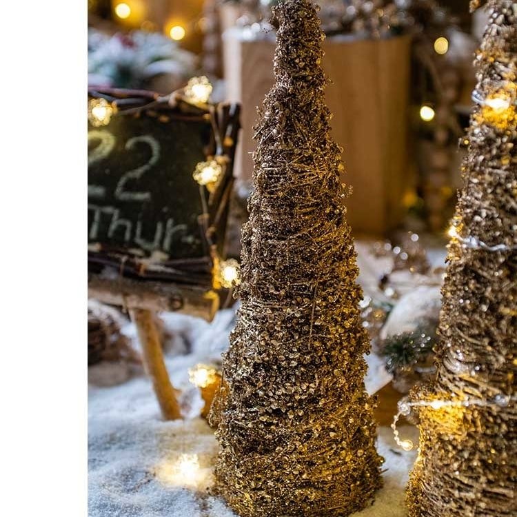 Gold Rattan Tabletop Tree