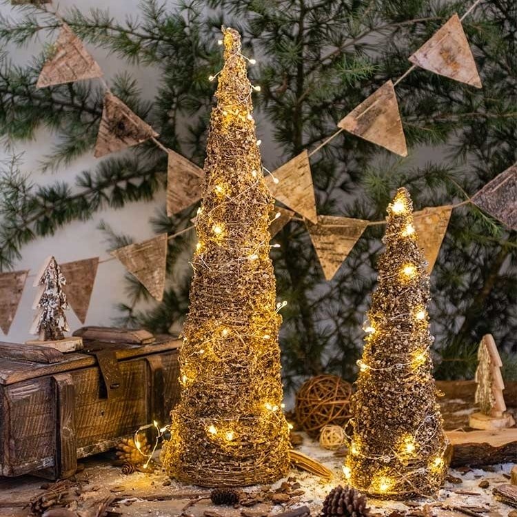 Gold Rattan Tabletop Tree