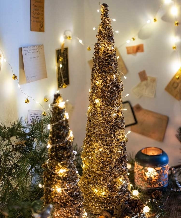 Gold Rattan Tabletop Tree