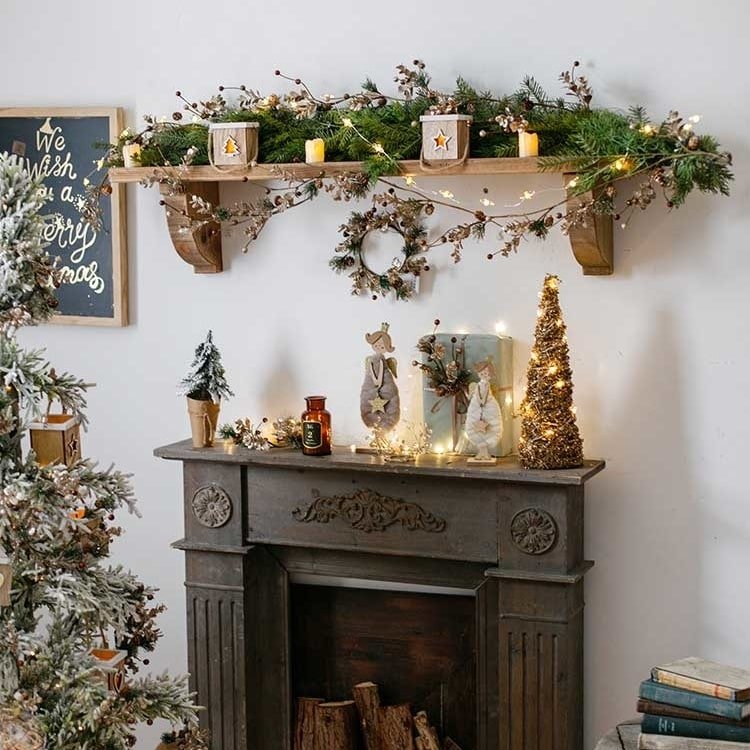 Unlit Gold Rattan Tree, 24 in.