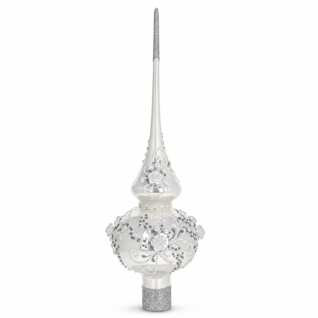 White Rose & Pearl Tree Topper