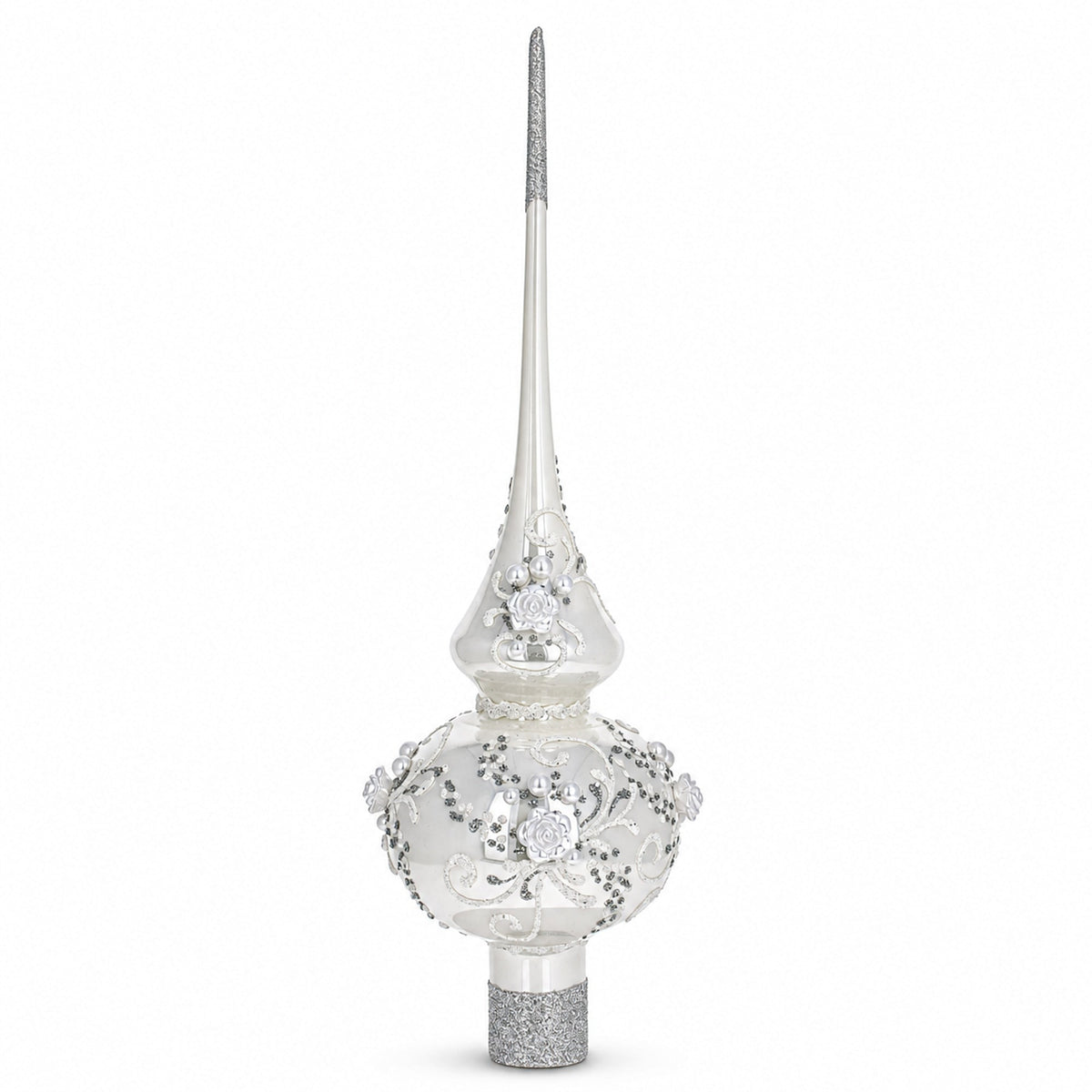 White Rose & Pearl Tree Topper
