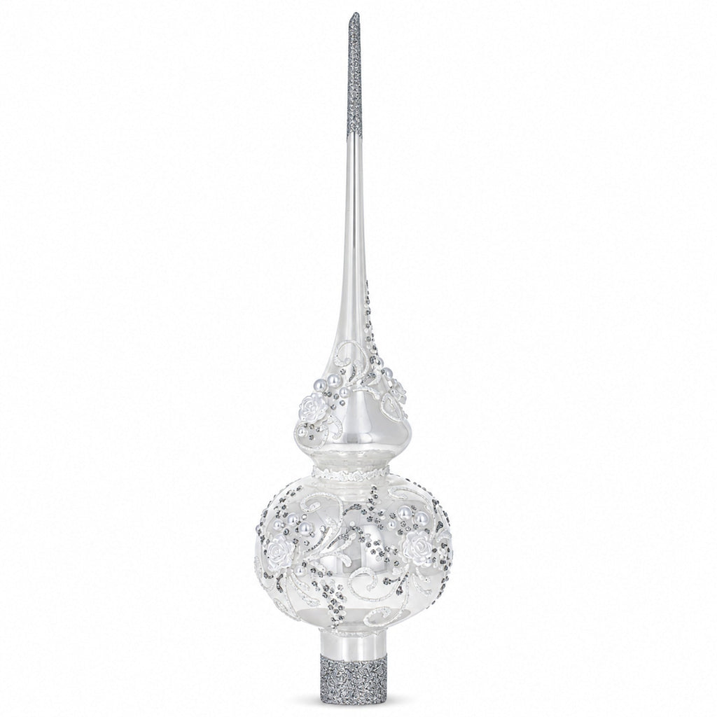 White Rose & Pearl Tree Topper