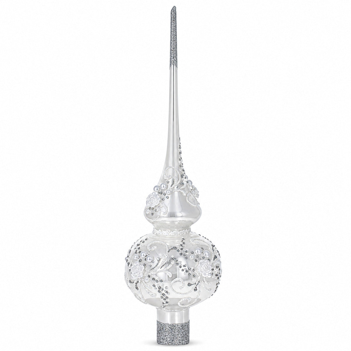 White Rose & Pearl Tree Topper