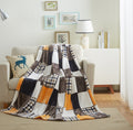 Orange Plaid Fleece Throw