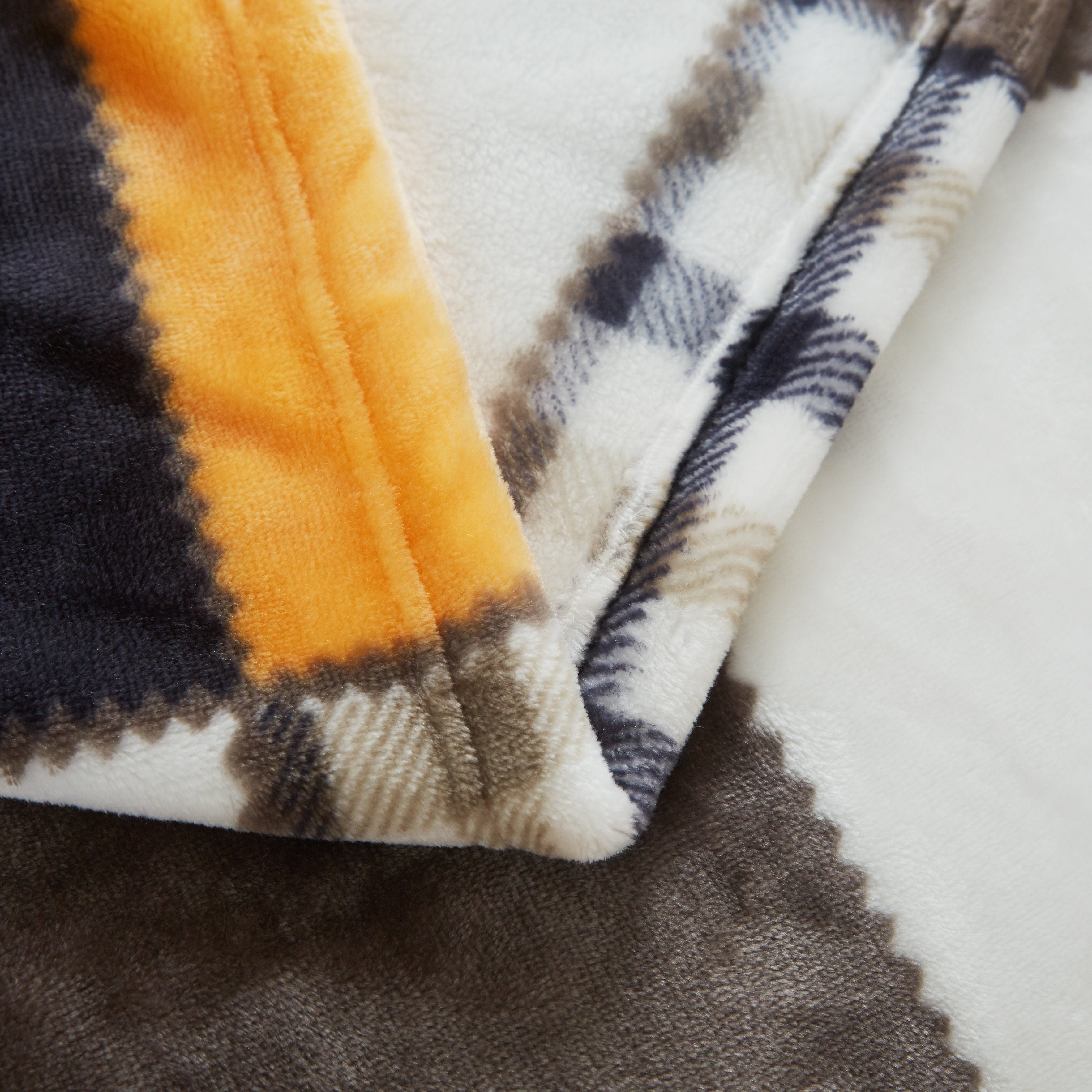 Orange Plaid Fleece Throw
