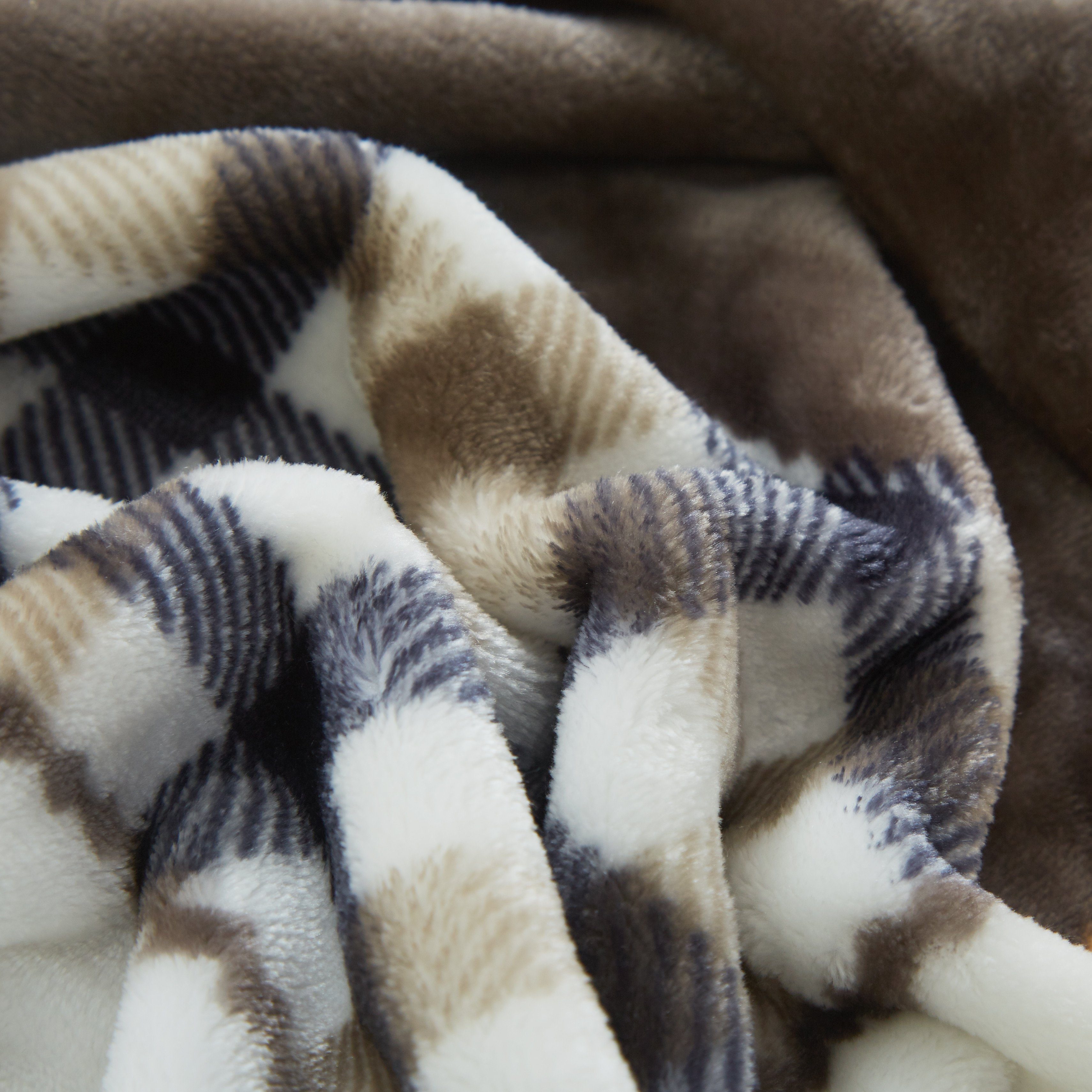 Orange Plaid Fleece Throw