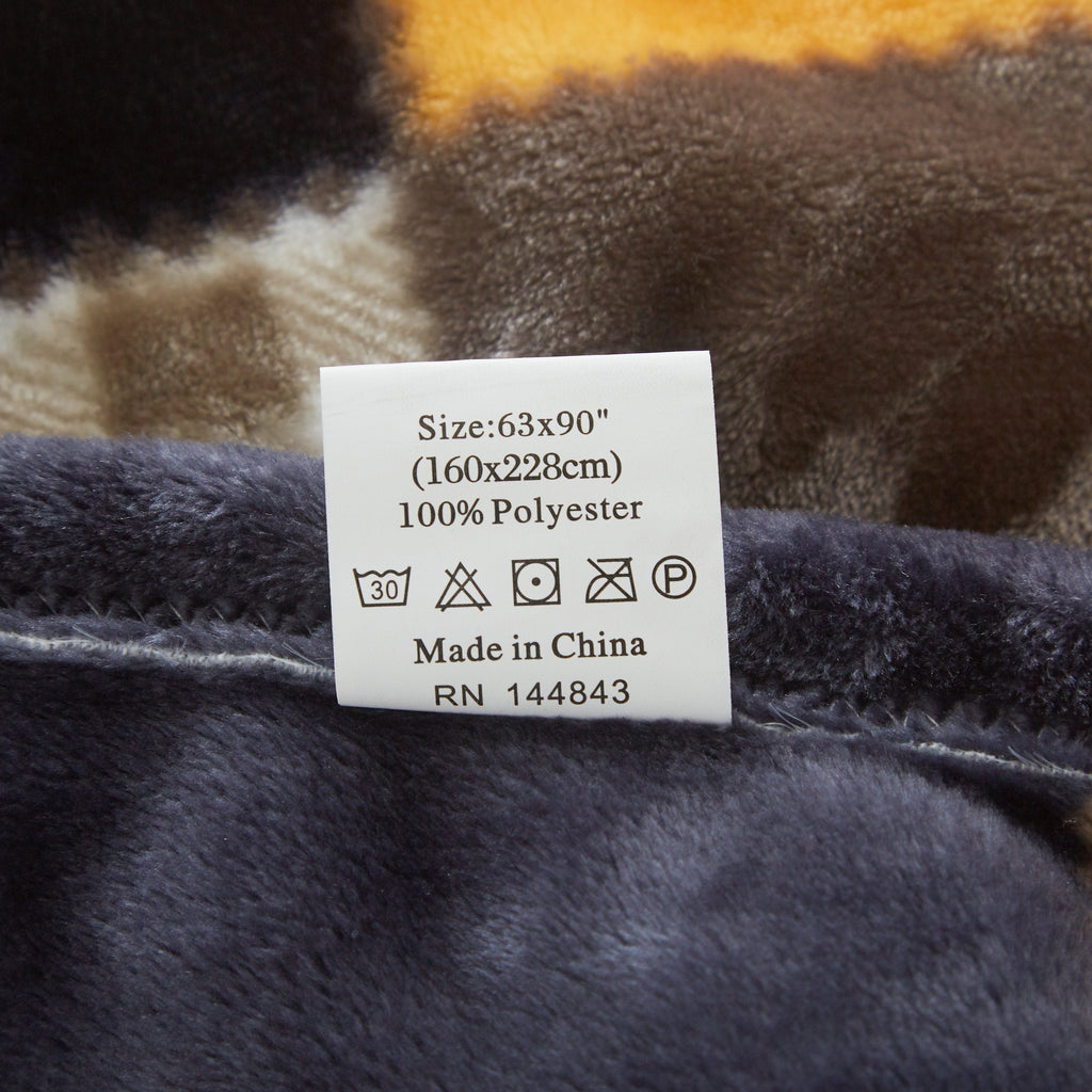 Orange Plaid Fleece Throw