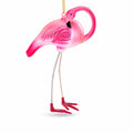Pink Flamingo Glass Christmas Ornament