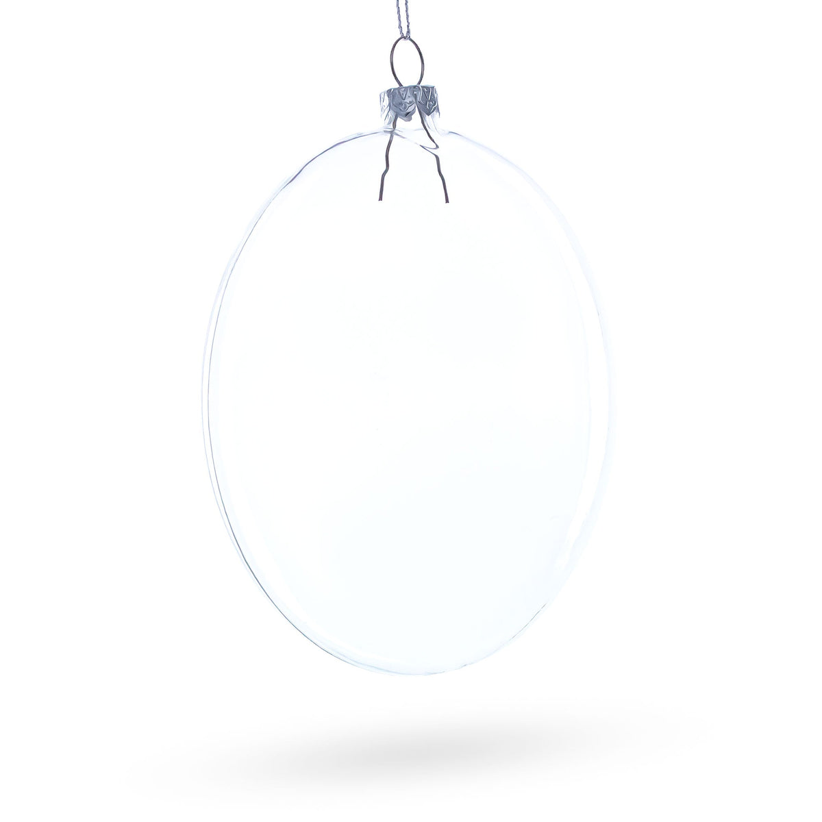 Clear Glass Disc Ornaments, Set of 3