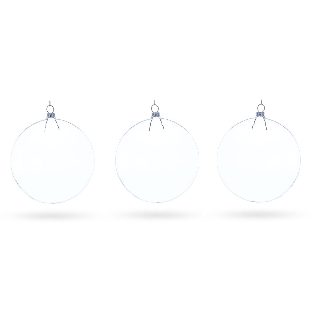 Clear Glass Disc Ornaments, Set of 3