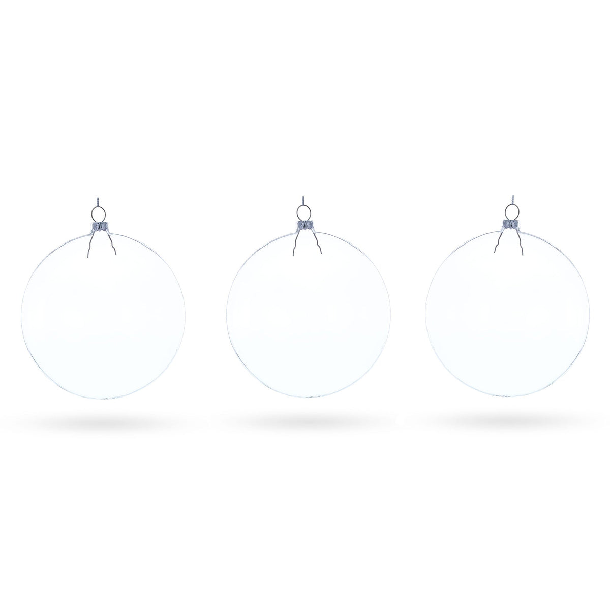 Clear Glass Disc Ornaments, Set of 3