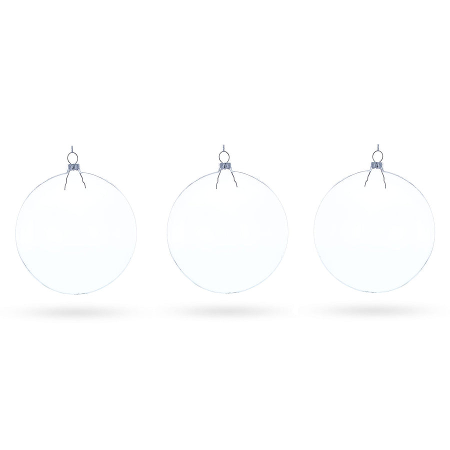 Clear Glass Disc Ornaments, Set of 3