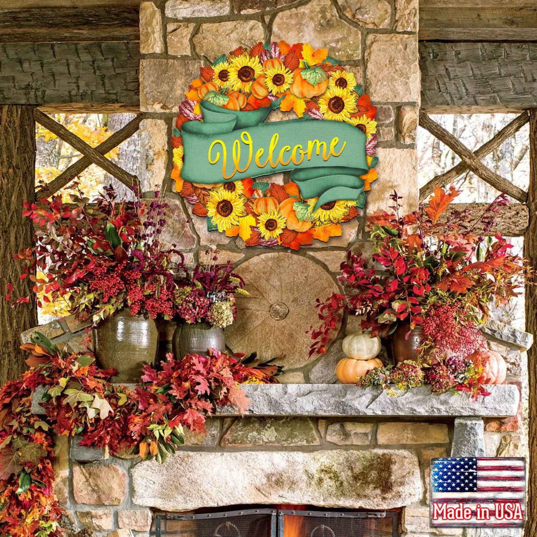 Floral Fall Door Wreath
