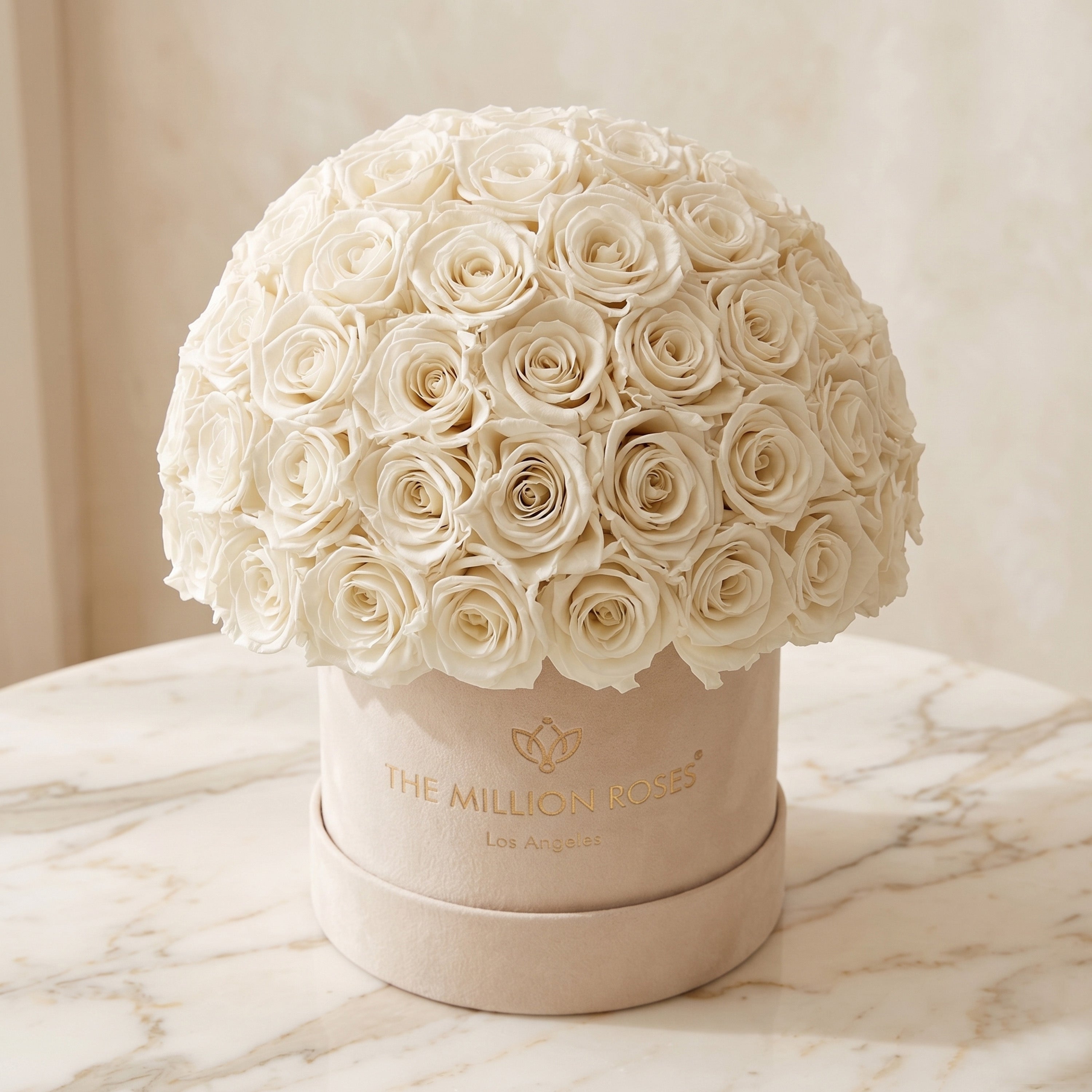 Beige Suede Rose Box
