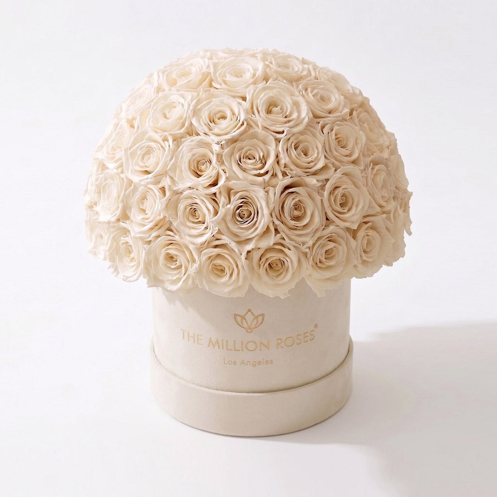 Beige Suede Rose Box