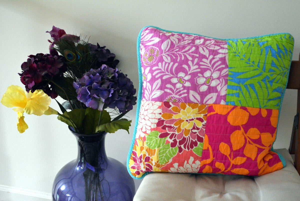 Flower Power Patchwork Cushion Covers, Set of 2