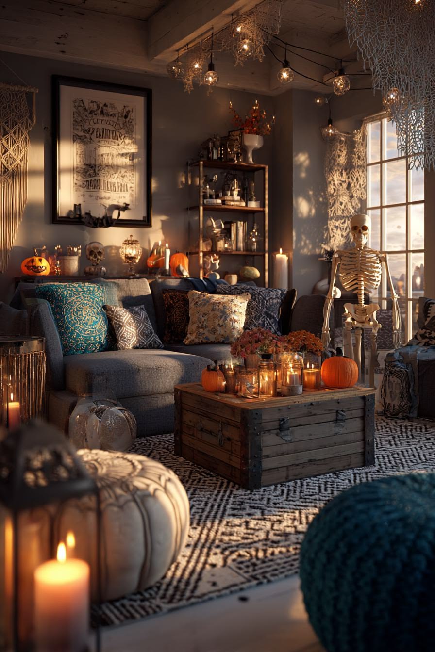 Cozy Fall and Halloween living room