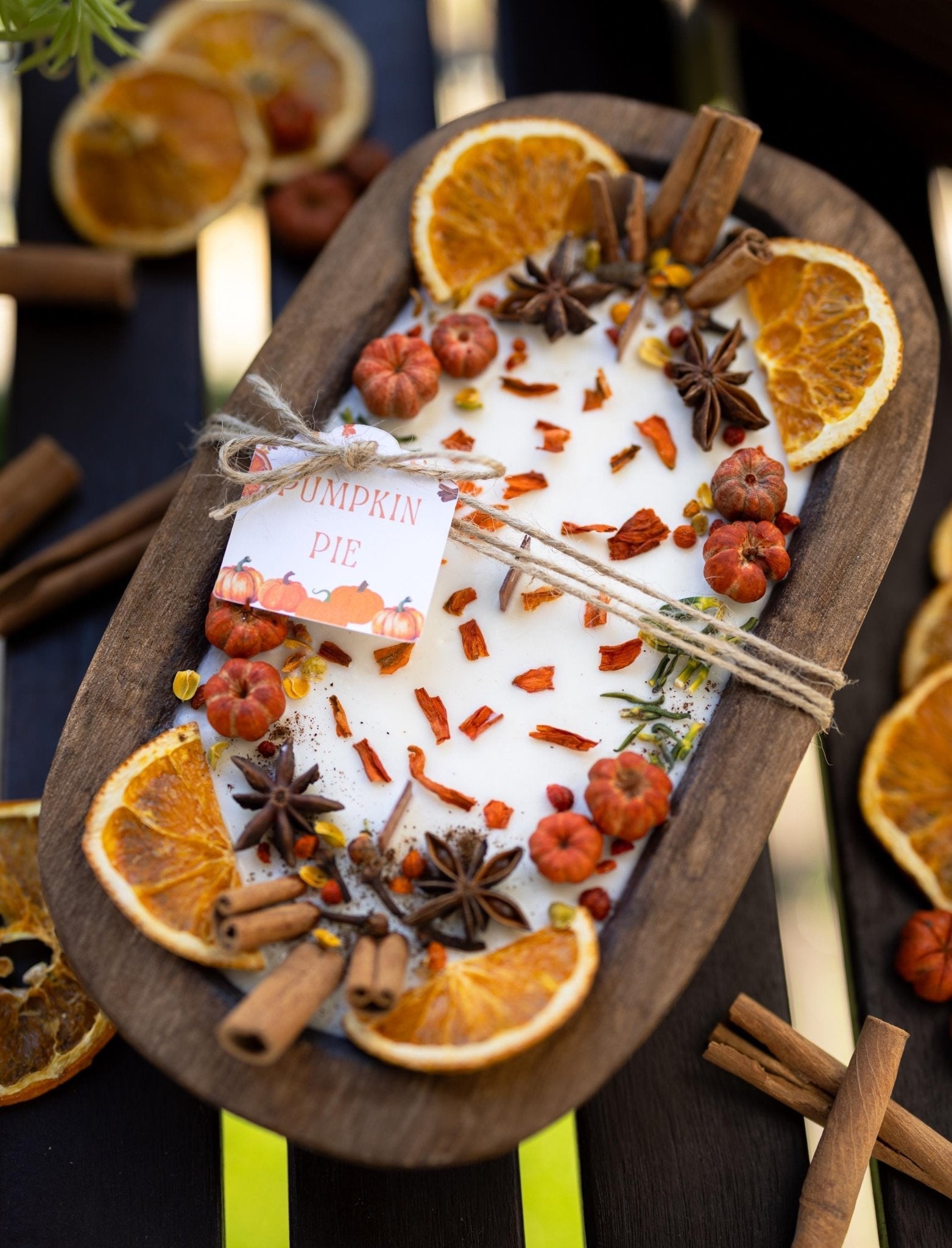 Wooden Pumpkin Candle