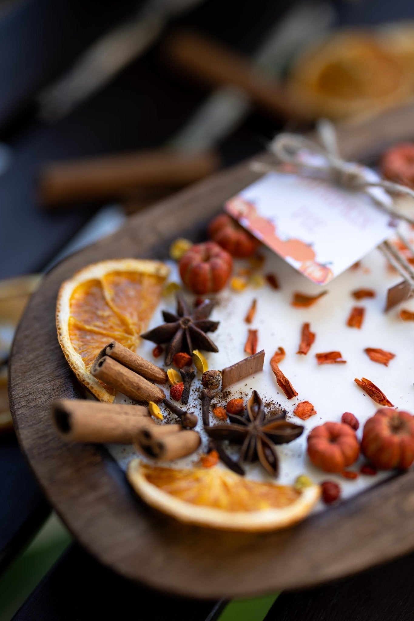 Wooden Pumpkin Candle