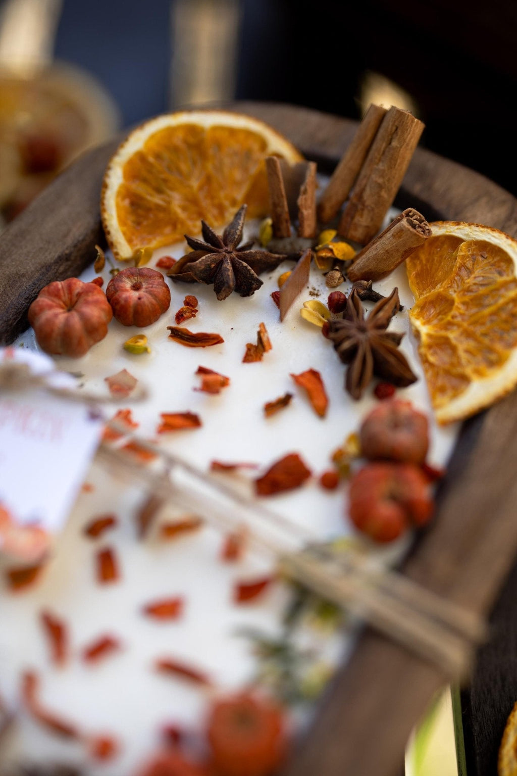 Wooden Pumpkin Candle