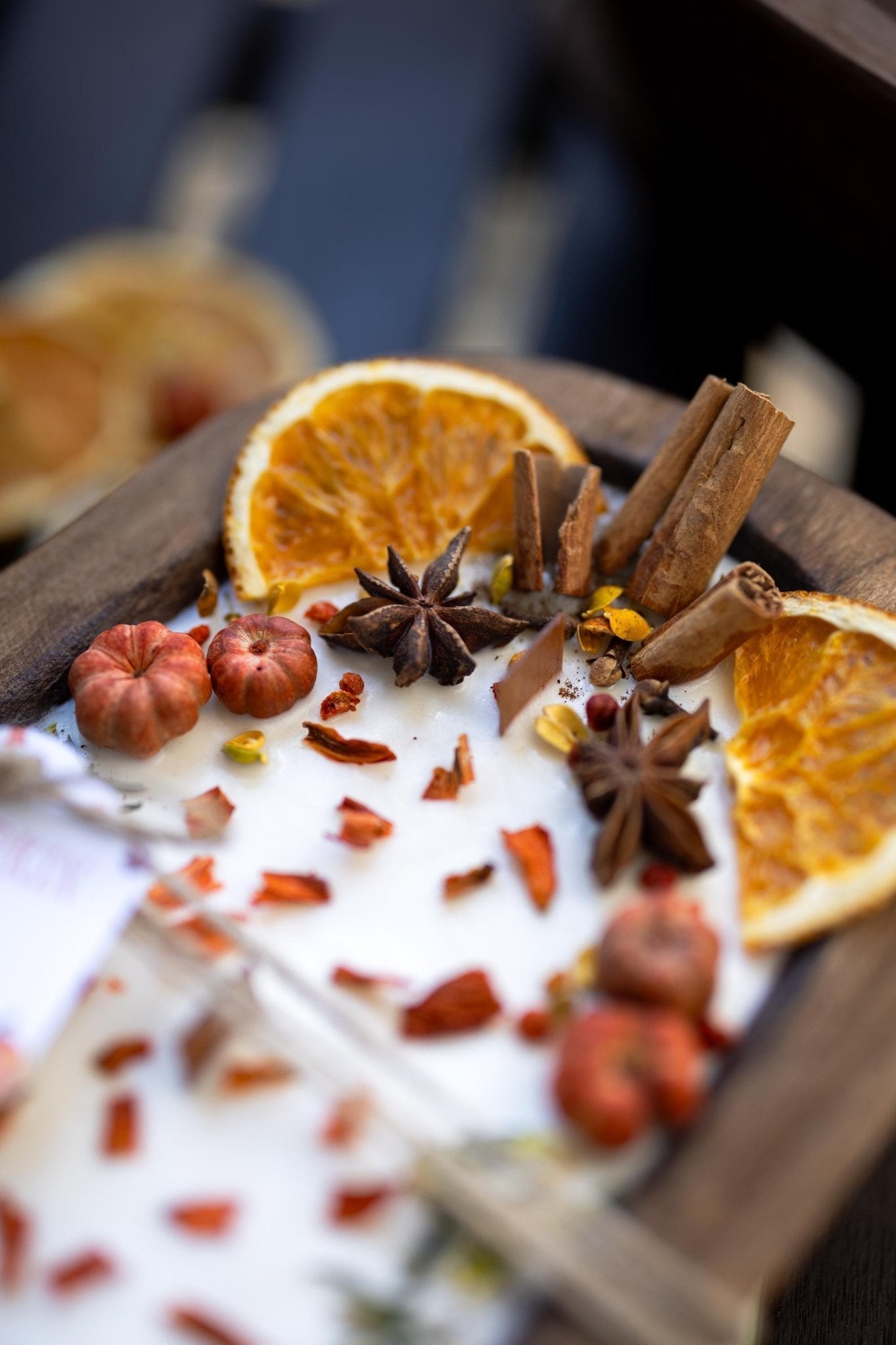 Wooden Pumpkin Candle