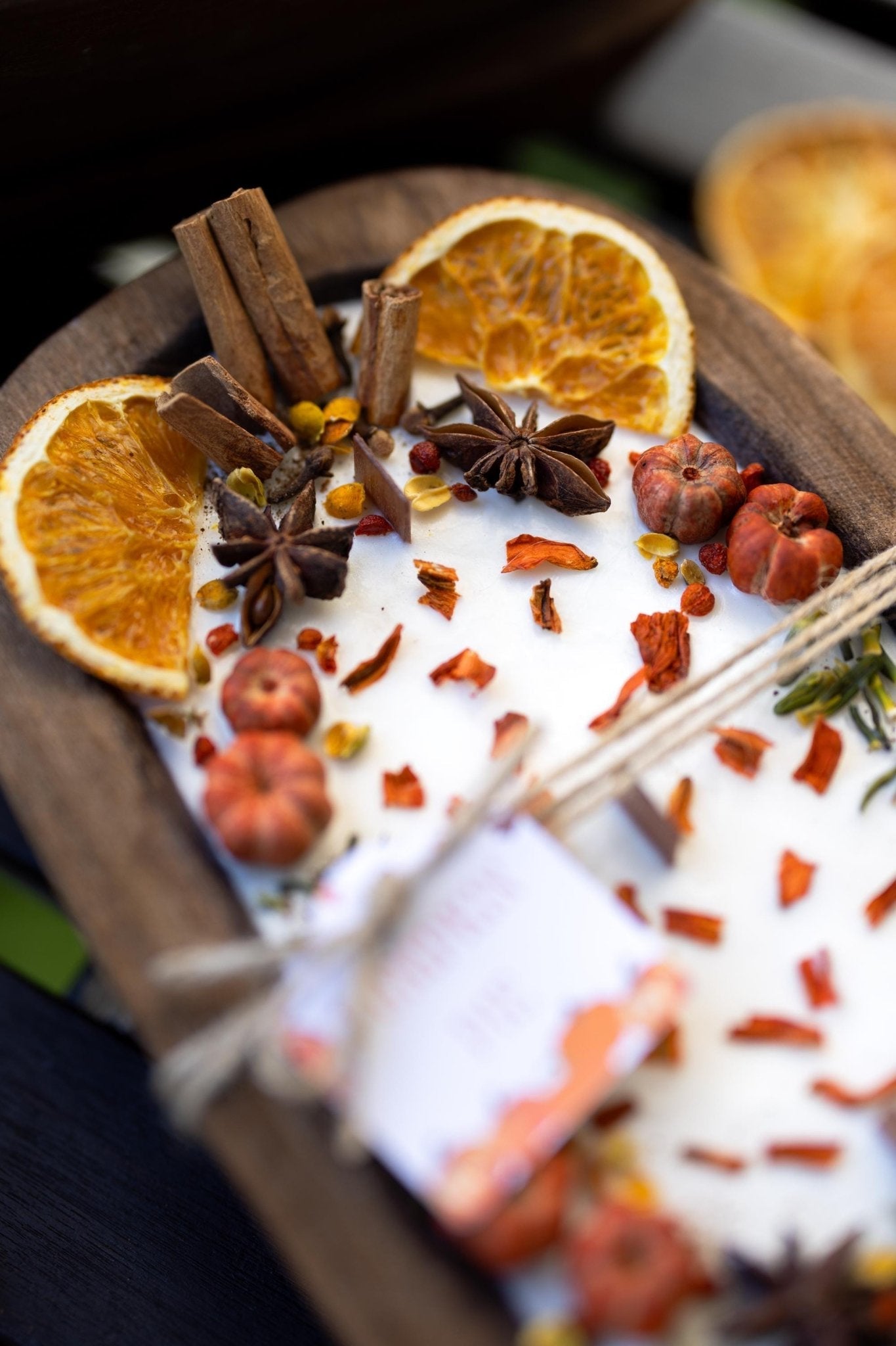 Wooden Pumpkin Candle