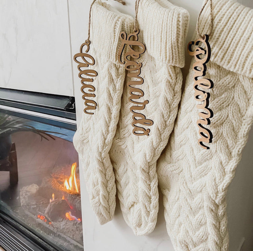 Cream Knit Stocking