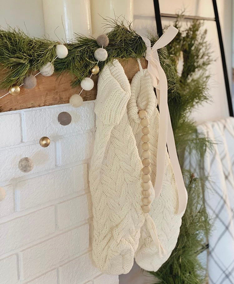 Cream Knit Stocking
