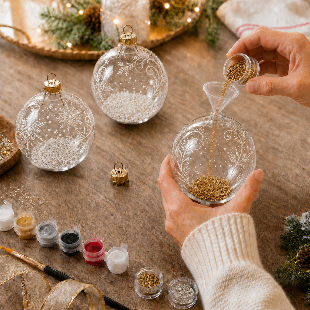 Clear Glass Ball Ornaments, Set of 6