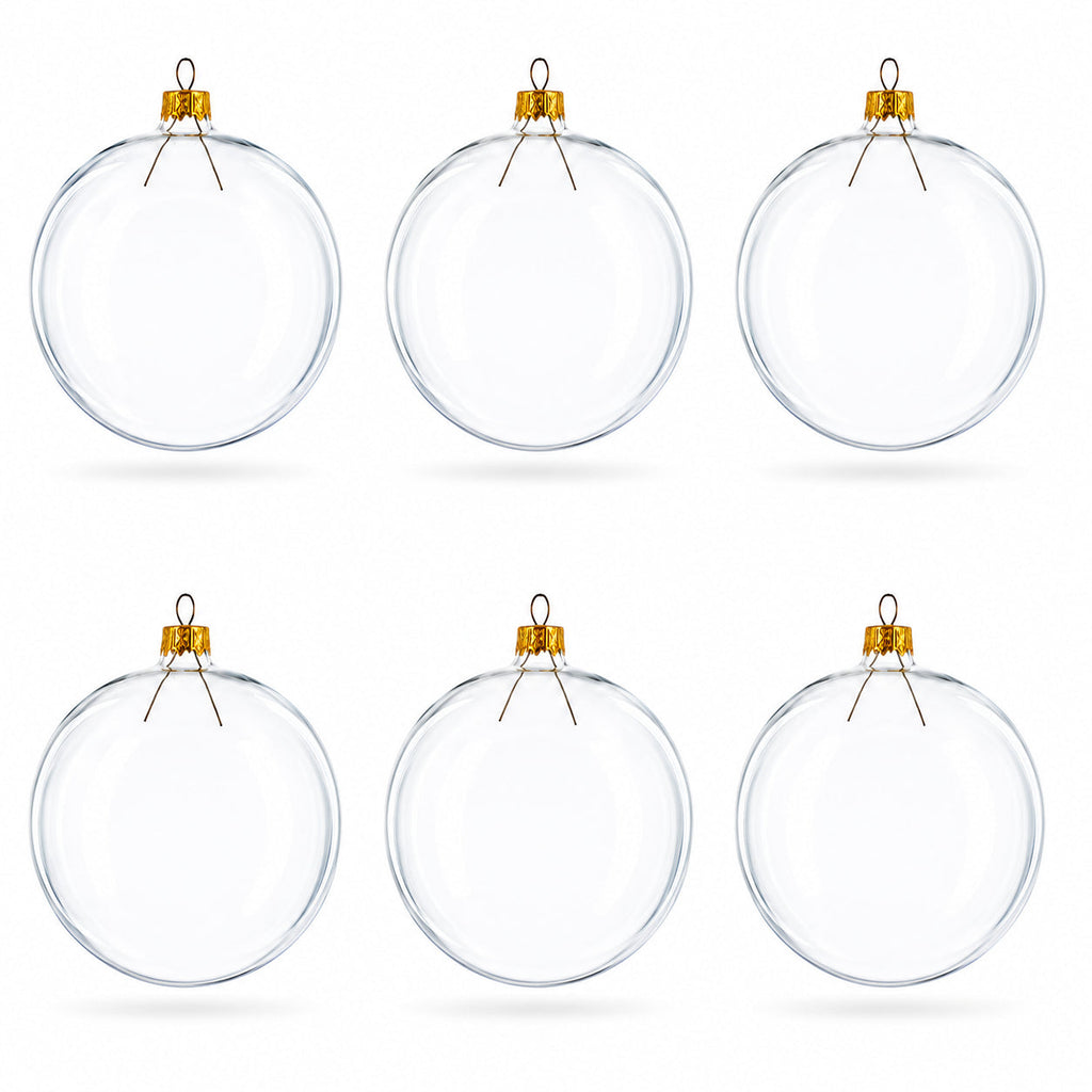 Clear Glass Ball Ornaments, Set of 6