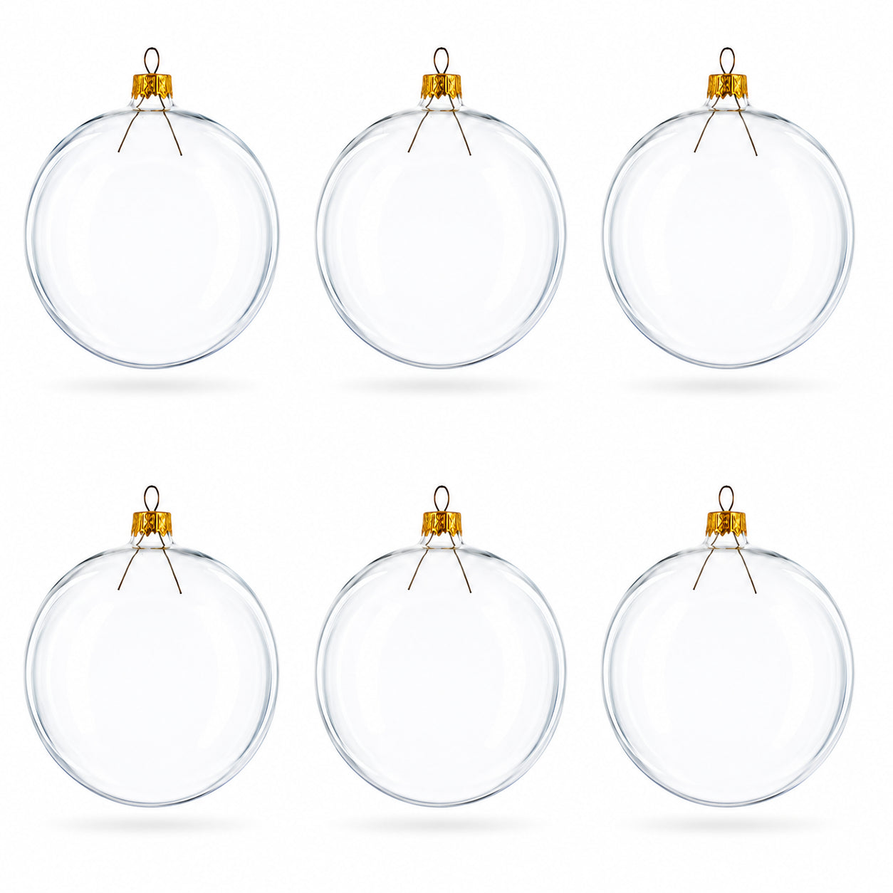 Clear Glass Ball Ornaments, Set of 6
