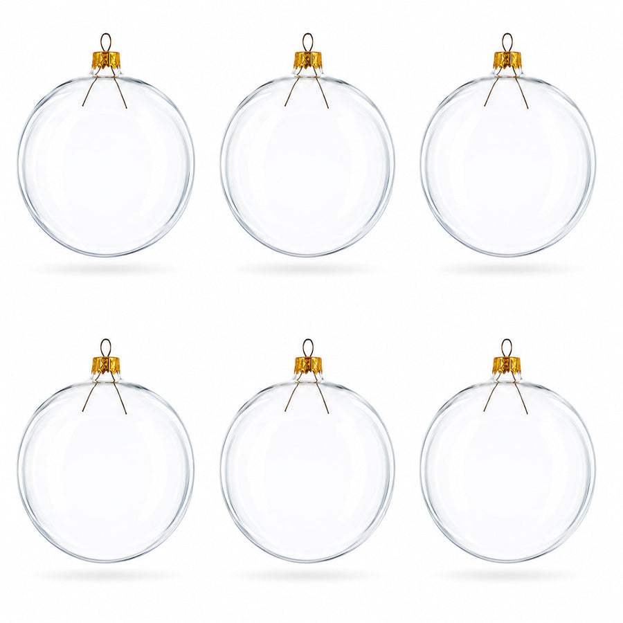Clear Glass Ball Ornaments, Set of 6