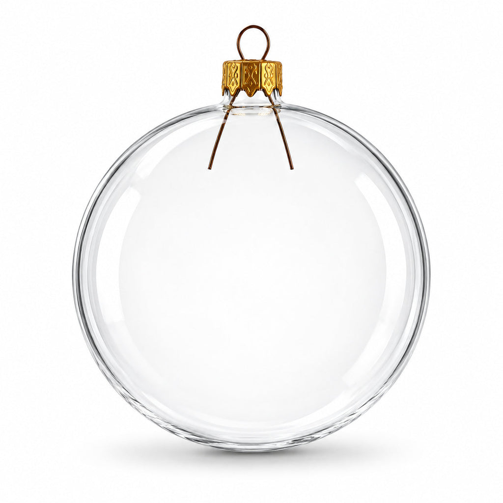 Clear Glass Ball Ornaments, Set of 6
