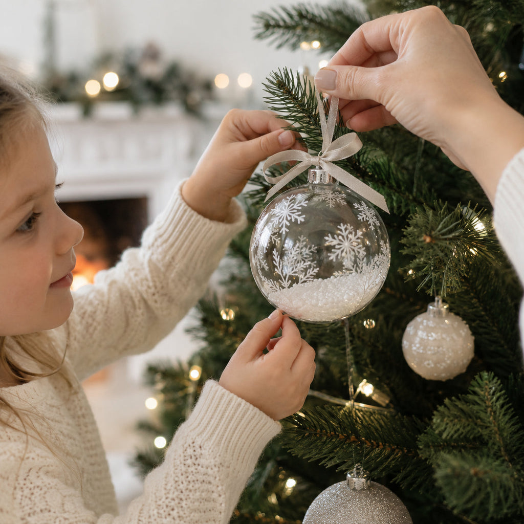 Clear Glass Ball Ornaments, Set of 6