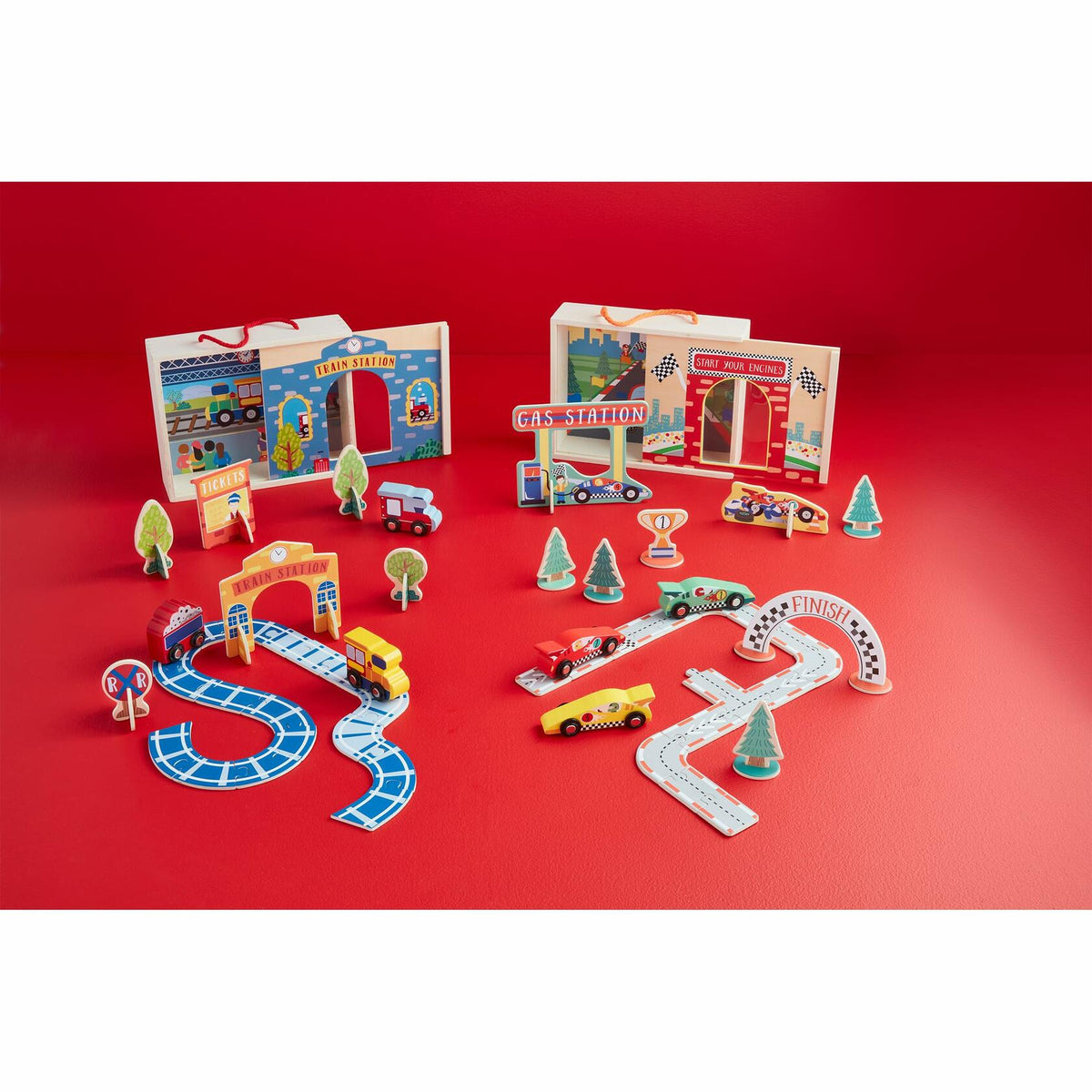 Wooden Race-Car Boxed Set