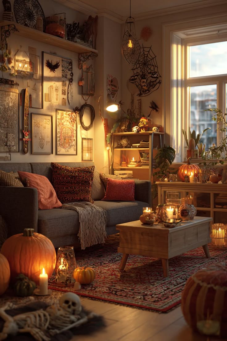 A Cozy Halloween Living Room