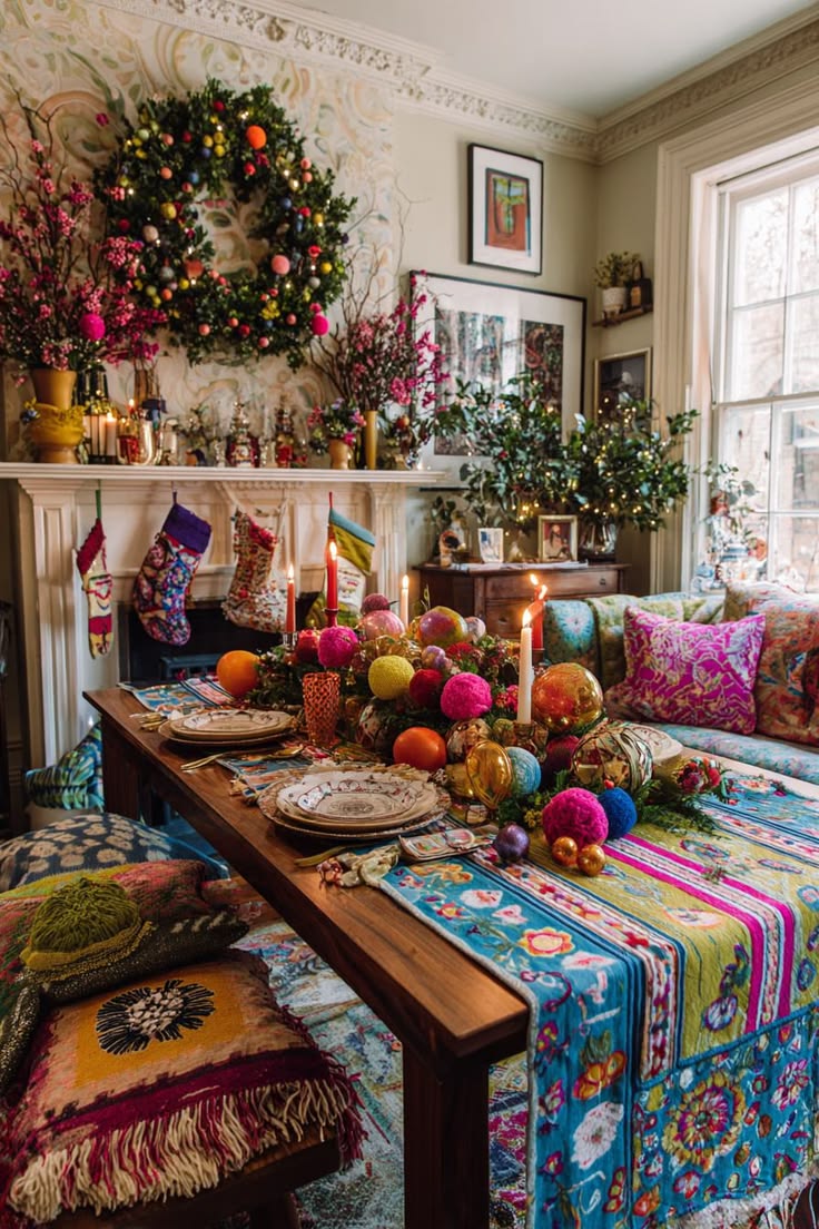 A Colorful Christmas Table